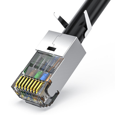 浙凡超六七类万兆三叉镀金rj45网线屏蔽网络cat7燕尾水晶头两件式