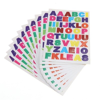 10 Sheet Colorful Letter Stickers Alphabet Stickers DIT Car