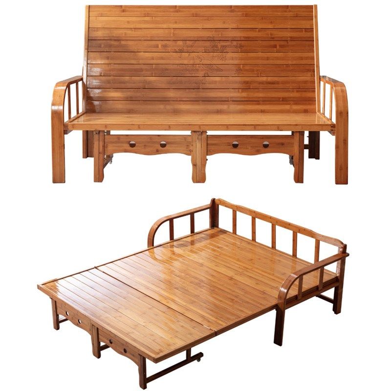 沙发床两用多功能折叠竹床单人双人家用成人凉床竹子硬板实木床椅,住宅家具,可折叠床,淘宝优惠券,粉丝福利购,淘宝优惠卷