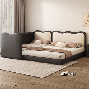 儿童拼接床亲子床一家三口四口加宽大床意式实木榻榻米超大子现货