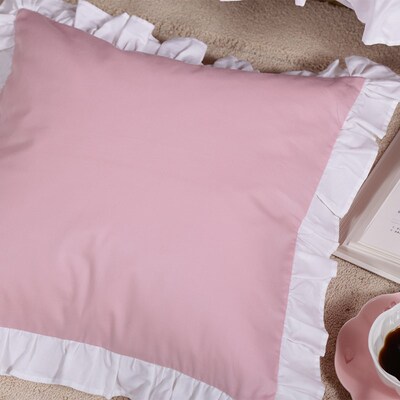 抱枕套法式不含芯40x40全棉荷叶边正方形卧室床上靠枕套60x60