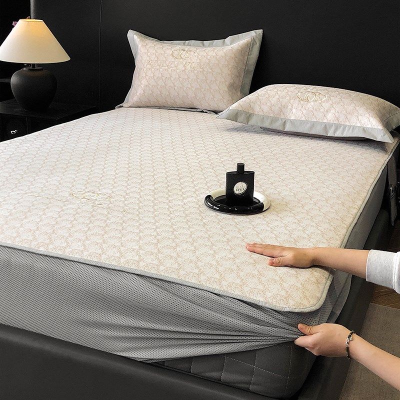 高端夏季冰丝凉席三件套1.8米1.5m床笠款可水洗机洗折叠空调软席,床上用品,冰丝席,淘宝优惠券,粉丝福利购,淘宝优惠卷