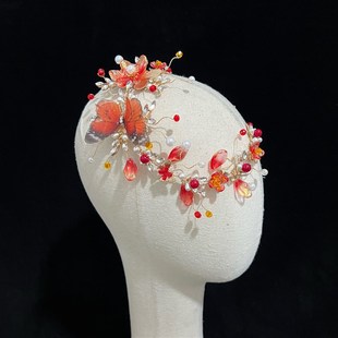 民间舞胶州秧歌古典舞蹈蝶梦吟秋剧目艺考舞蹈头饰伞舞扇子舞发饰