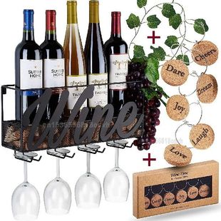 Holders Wine Rack Iron Hooks 极速Wall Glass Mounted