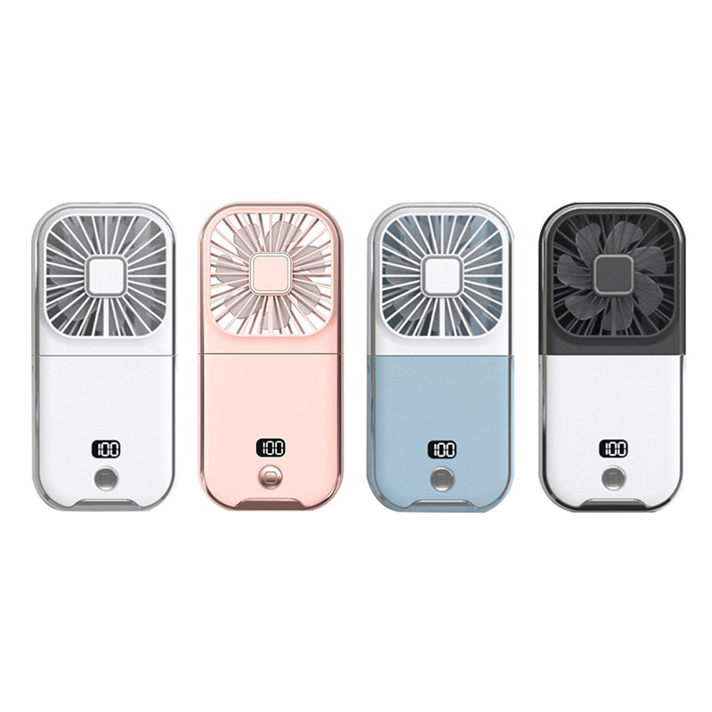 网红Hanging Neck Cooler Fans Digital Display Mini Portable F