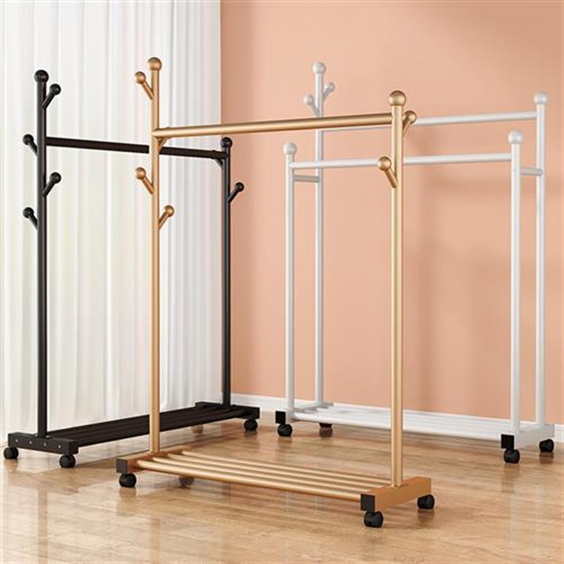 简易晾衣架落地折叠卧室内树杈衣帽架晒衣杆学生宿舍挂衣服架子