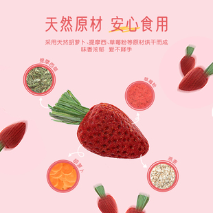 E草莓磨牙仓枝零食物花动小玩具互H鼠兔子金丝熊用品大全三