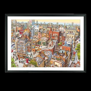 2000片拼图框架裱框1500块1000宽边金属大相框白卡纸画框挂墙定制