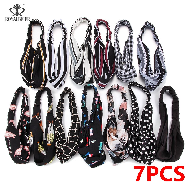 Wholesale 7PCS Twist Turban Sport Hairbands Head Band Wo Hai