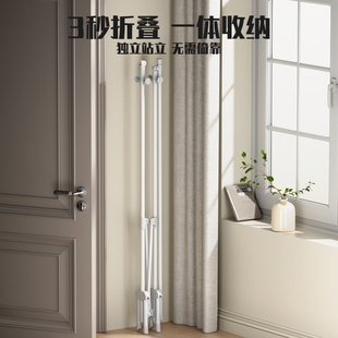 可折叠晾衣架阳台家用简易衣帽架收纳免安装晒衣可移动挂衣架落地
