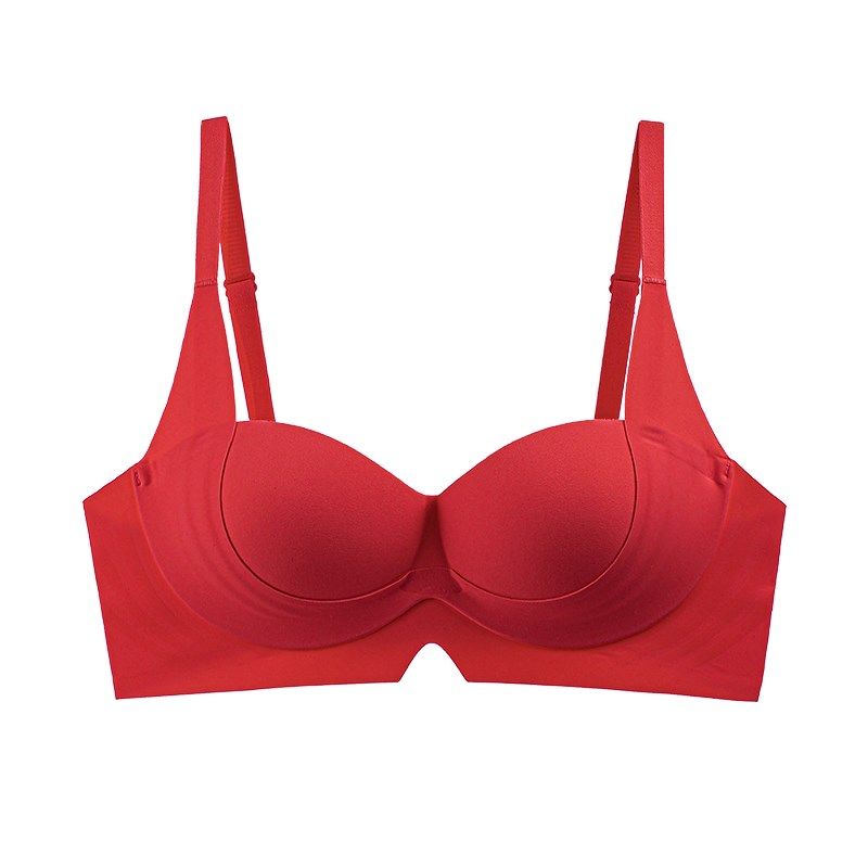 红色内衣女小胸聚拢本命年加厚调整型防下垂2025蛇结婚新娘文胸罩