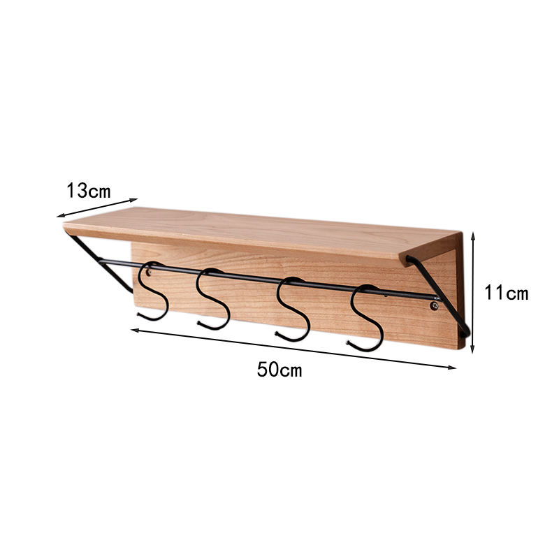 北欧简约置物架实木工字壁挂板墙上书厨房客厅挂钩收纳层架隔板装-封面