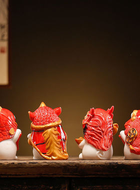 中国风招财猫摆件店铺公司乔迁z开业创意礼品收银台陶瓷可爱发财