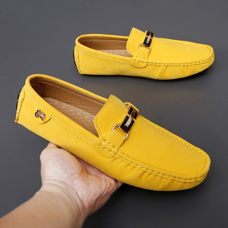 2024新款男士豆豆鞋软底韩版潮流休闲美拉德绿色红色小码休闲皮鞋,流行男鞋,乐福鞋（豆豆鞋）,淘宝优惠券,粉丝福利购,淘宝优惠卷