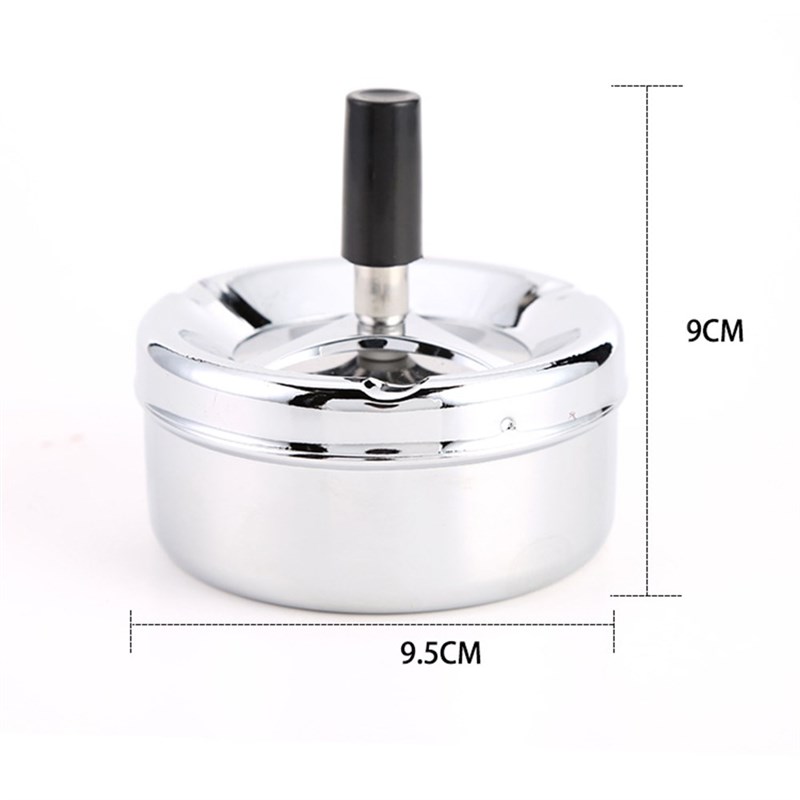 Portable Round Spinning Ashtray Cigarette Ash Stainless Stee