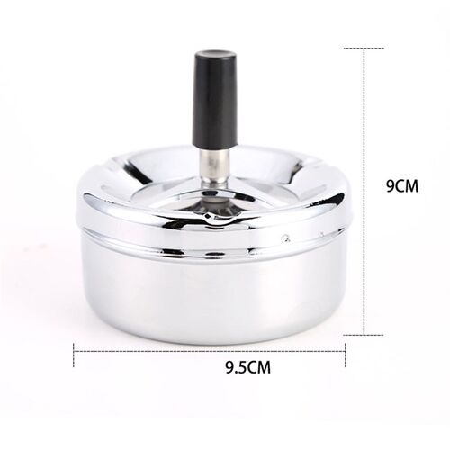 Portable Round Spinning Ashtray Cigarette Ash Stainless Stee