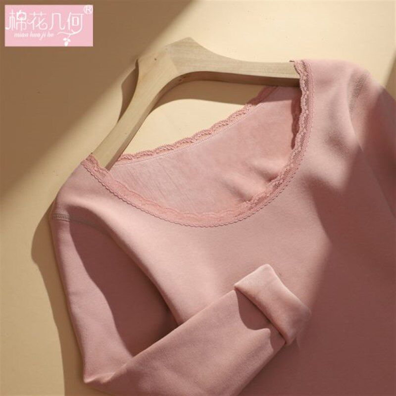 保暖内衣女低领美体紧身一体绒冬季防寒打底加厚加绒秋衣秋裤套装