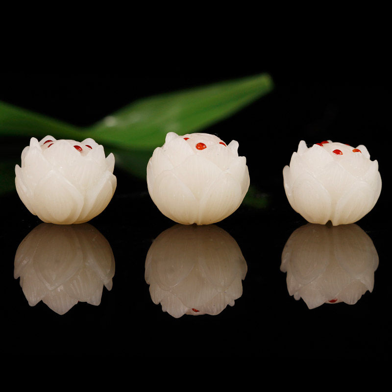 新品佛珠星月紫檀文玩饰品配饰背云菩提根雕莲花莲蓬手工雕刻DIY