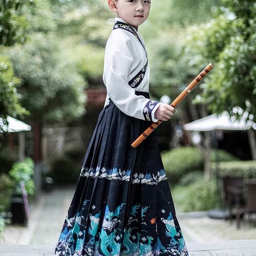 男童汉服2023新款套装男孩演出服中国风儿童古装唐装马面裙国学服