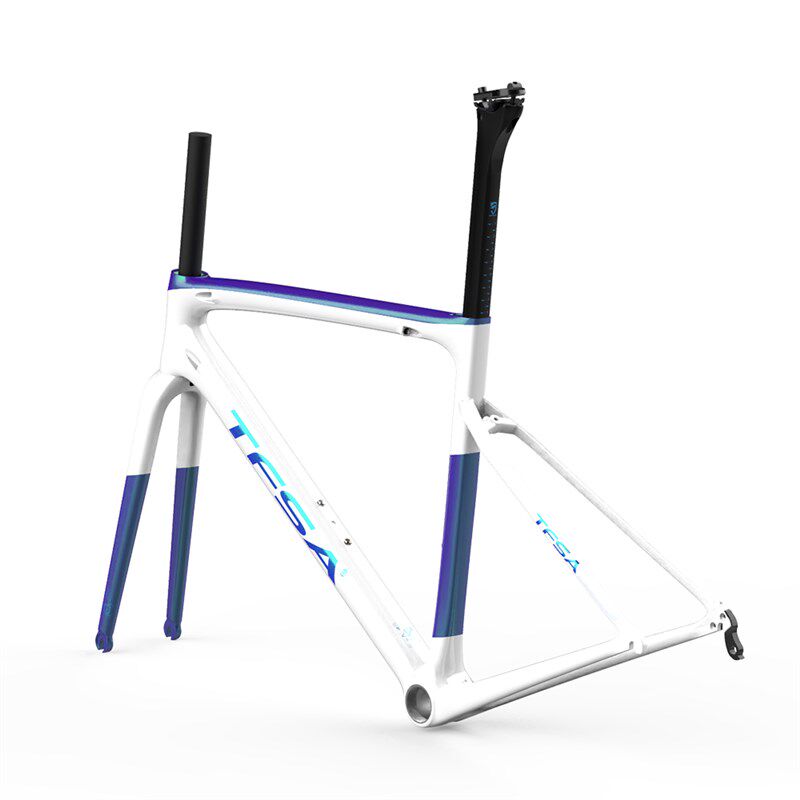 厂家工厂直销 jkh-06烤漆亮光全碳纤维公路自行车架bsa一体螺纹