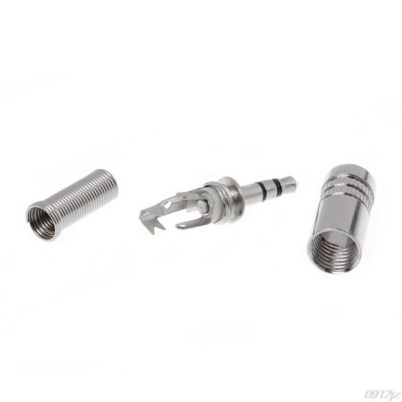 推荐3.5mm Plug Connector 5pcs Stereo Metal 3Poles 3.5 Plug&J