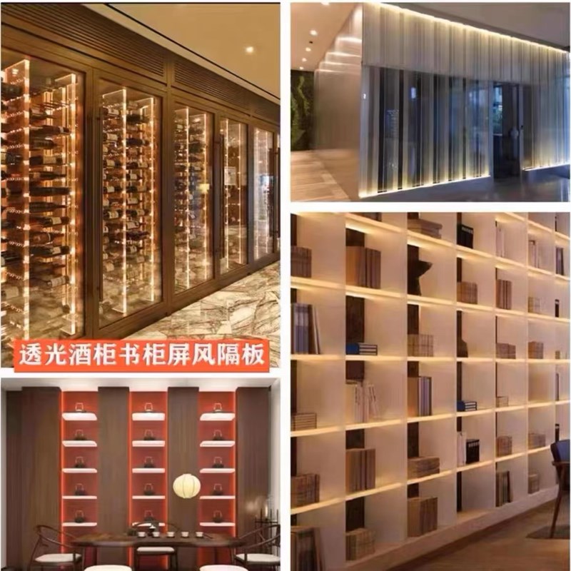高透明压克力发光柜子定制隔断渐层有机玻璃产品T柜鞋包展示架加