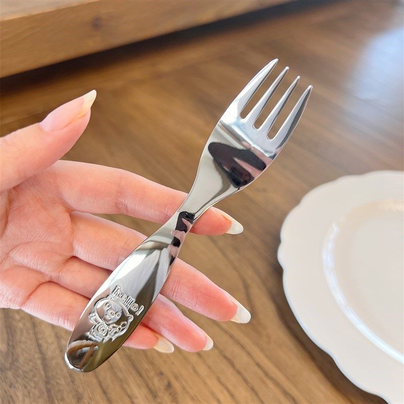 【有被惊艳到】316不锈钢儿童勺子叉子宝宝吃饭勺沙拉叉卡通勺,婴童用品,儿童勺,淘宝优惠券,粉丝福利购,淘宝优惠卷