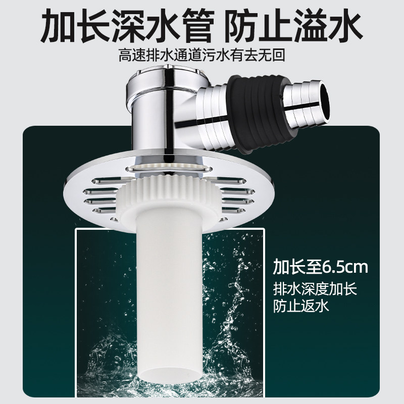 洗衣机排水管地漏接头出水下水道三通转接口二口三头通对接器加长