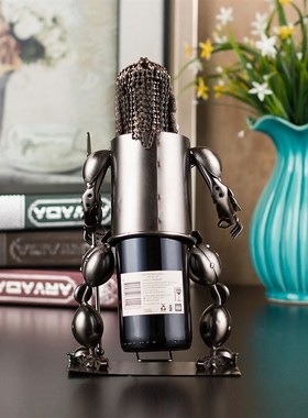 铁艺机器人红酒架客厅家装饰品摆件工艺品乔迁新居礼品创意实用