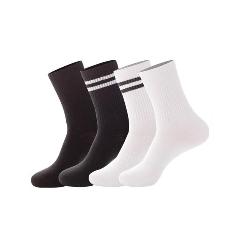 秋冬女款袜白色袜子中筒袜百搭纯色长筒袜精梳棉学生袜黑色运动袜