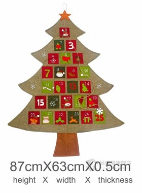 FENGRISE Christmas Advent Calendar Hanging Felt Xmas Countdo