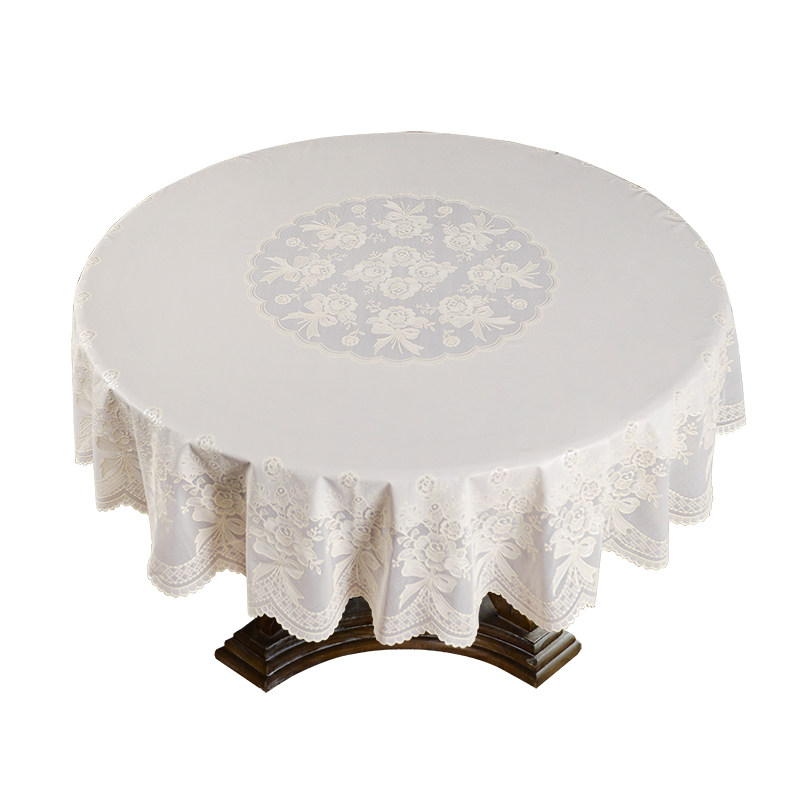 防水桌布PVC蕾丝圆形桌垫塑料免洗茶桌垫家用餐桌桌布日系圆桌布,居家布艺,桌布,淘宝优惠券,粉丝福利购,淘宝优惠卷