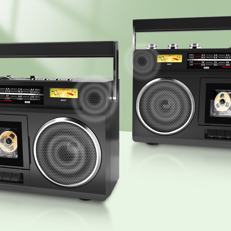 格雷迪复古磁带收录机卡带四喇叭立体声老人学生蓝牙全波段收音机