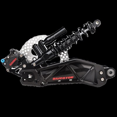 QS赛道平叉一整套碟刹套装小牛N1s九号N/M雅迪改装铝合金平叉套装