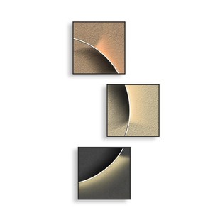 现代黑白灰玄幻装饰画发光客厅艺术挂画极简楼梯玄关画正方形壁画