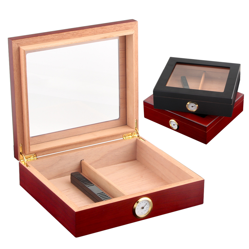 网红Portable Cigar Box Cedar Wood Portable Cigar Humidor Cel ZIPPO/瑞士军刀/眼镜 烟盒 原图主图