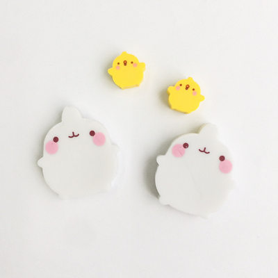 极速2 pcs/pack Molang Rabbit Duck Eraser Rubber Eraser Prima