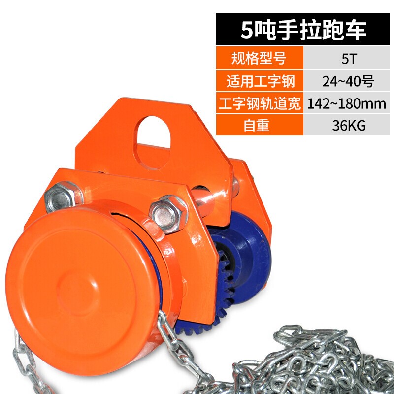 速发手推跑车0.5 1 2 3 t 吨工字钢滑车起O重滑轮手拉电动吊车单
