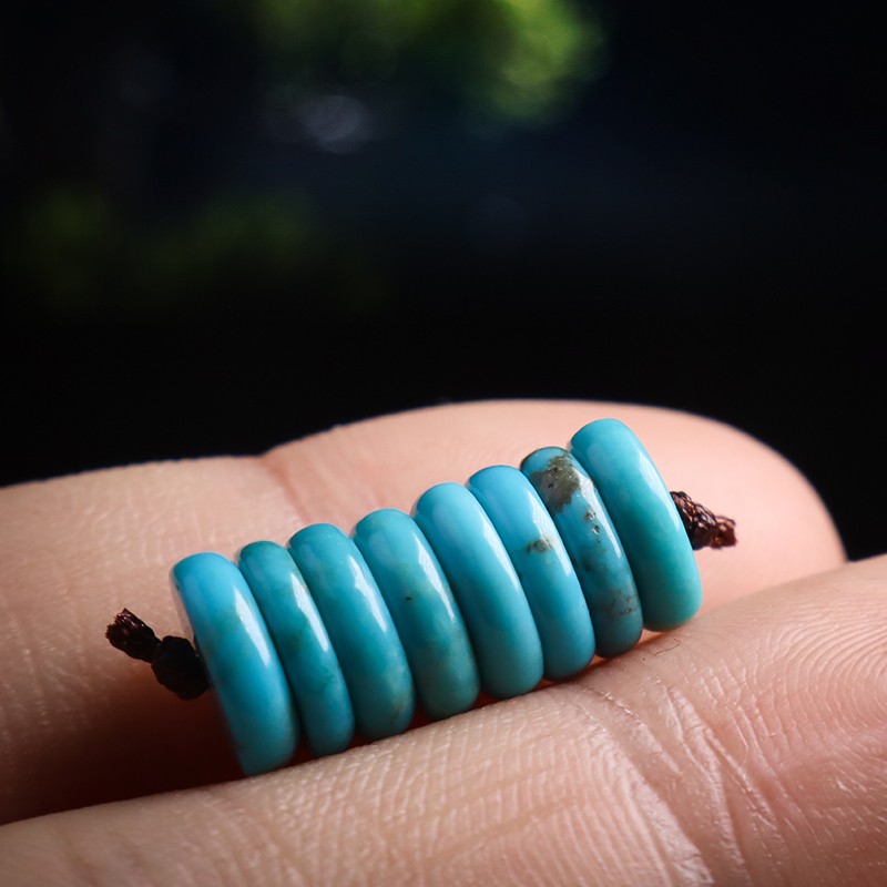 新品保真原矿绿松石隔片垫片隔z珠文玩椰蒂白玉星月菩提手串佛珠