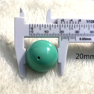 高瓷绿松石散珠大圆珠手串配珠单颗天然湖北松石多宝珠diy串珠子