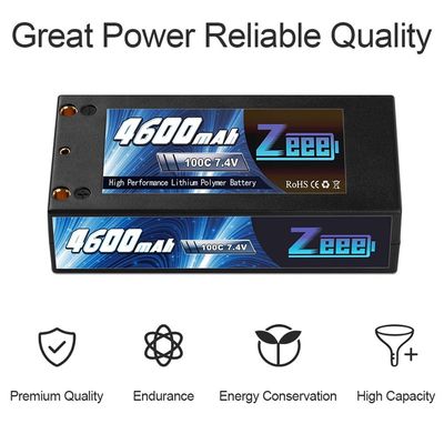 Zeee 2S Shorty Lipo 7.4V 4600AmAh 100C Battery RC Lipo Batte