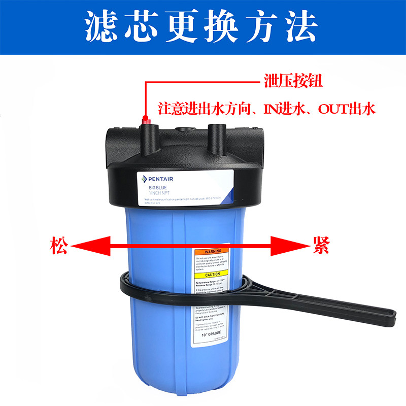 滨特尔家用大蓝瓶10j 20寸大胖pp棉rfc dfx kdf cfb flo活性炭滤