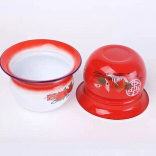 老式加厚搪瓷痰盂矮痰盂桶小孩搪瓷尿盆尿桶老人坐便器婚庆痰盂