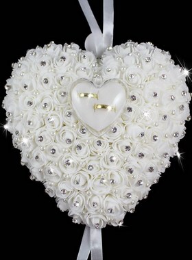 Wedding Favors Hang Ring Pillow With Transprent Box Heart De