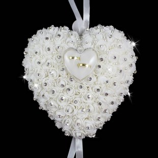 Wedding Favors Hang Ring Pillow With Transprent Box Heart De