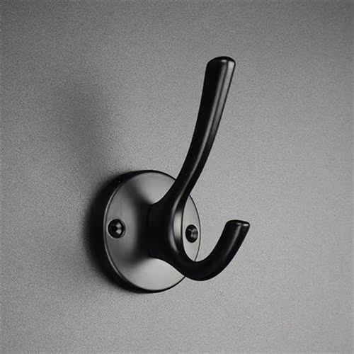 ,挂衣钩壁挂墙壁衣帽钩金色单钩金属黑色衣柜鞋柜衣服挂钩打孔单