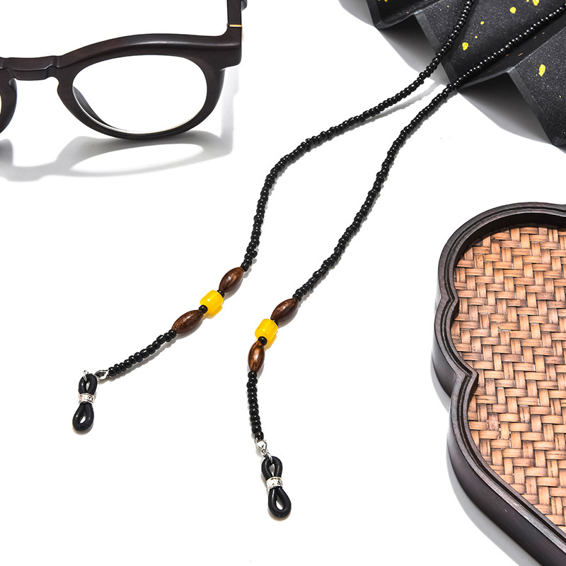 眼镜链复古手工中国风米珠防过敏老花镜链条太阳镜防滑绳古风链子