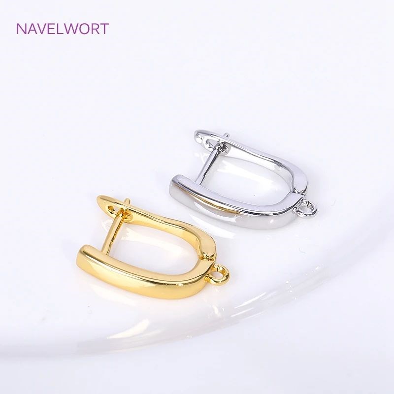 18K Gold Plated Brass Earring Hook Clasp,High Quality Ear wi