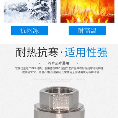 新一金牛 4分 6分 1寸 PPR 内牙 外牙 双头熔铜活接 绿色水管配件