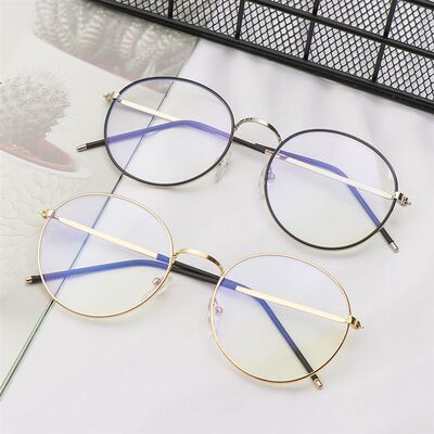 网红Ultra Light Anti-Blue Light Metal Eyeglasses Vintage Rou